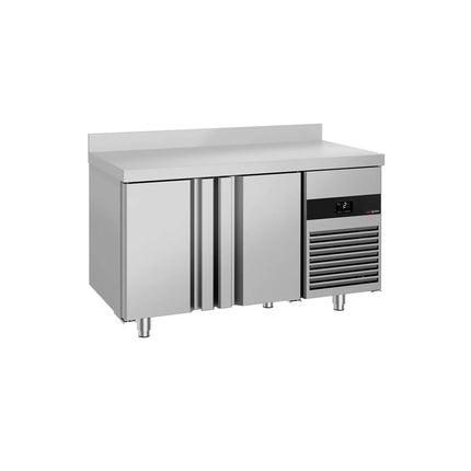 GGM Gastro Commercial Counter Fridge PREMIUM - 1400x700mm - with 2 doors - with upstand - capacity 281 litres