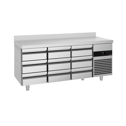 GGM Gastro Commercial Counter Fridge PREMIUM - 1865x700mm - with 9 drawers - with upstand - capacity 474 litres