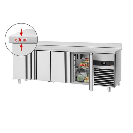 GGM Gastro Commercial Counter Fridge PREMIUM - 2330x600mm - with 4 doors - capacity 510 litres