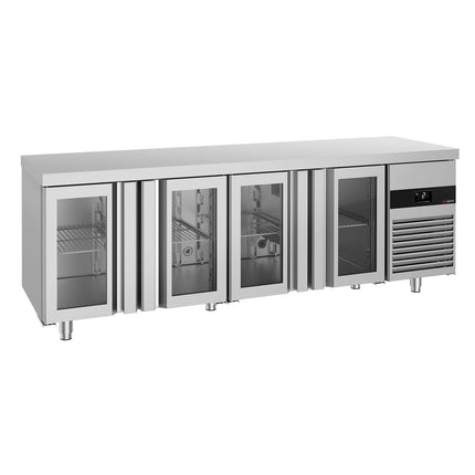 GGM Gastro Commercial Counter Fridge PREMIUM - 2330x700mm - glass doors - capacity 632 litres
