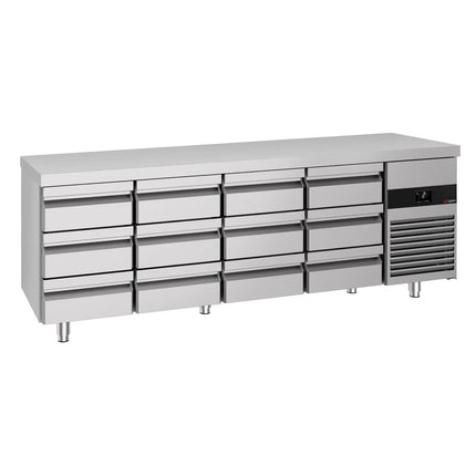 GGM Gastro Commercial Counter Fridge PREMIUM - 2330x700mm - with 12 drawers - capacity 632 litres