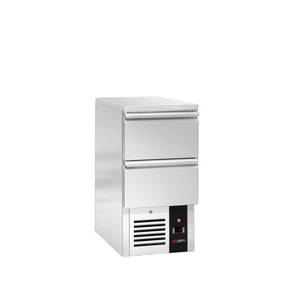 GGM Gastro Commercial Counter Fridge PREMIUM - 450x700mm - with 2 drawers - capacity 102 litres