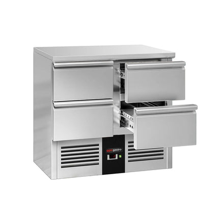 GGM Gastro Commercial Counter Fridge PREMIUM - 900x700mm - with 4 drawers - GN 1/1 drawers