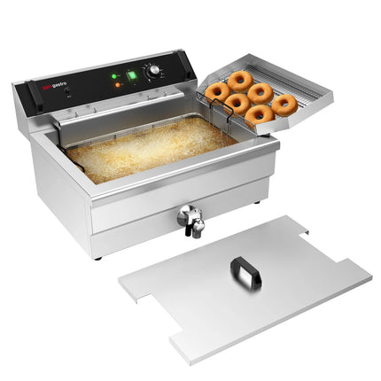 GGM Gastro Commercial Countertop Electric Fish Fryer - 30 litres - 5kW - with drain tap