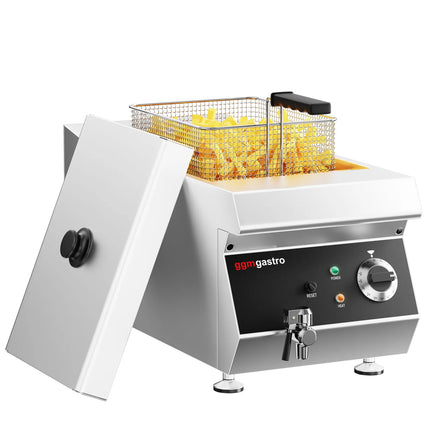 GGM Gastro Commercial Countertop Electric Fryer - 13 litres - 4.5kW - with drain tap