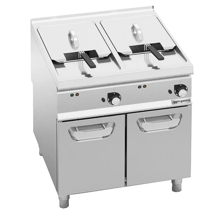 GGM Gastro Commercial Countertop Electric Twin Tank Fryer - 22+22 litres - 44kW - Manual