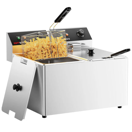 GGM Gastro Commercial Countertop Electric Twin Tank Fryer - 8+8 litres - 6.5kW