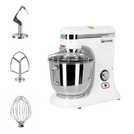 GGM Gastro Commercial Countertop Planetary Mixer - 5L - 330W - incl. 3 attachments