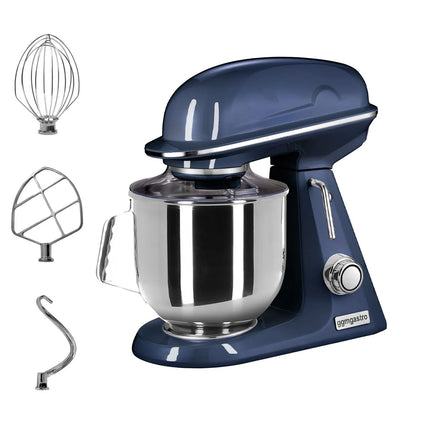 GGM Gastro Commercial Countertop Planetary Mixer - 7L - 350W - incl. 3 attachments - Cobalt Blue