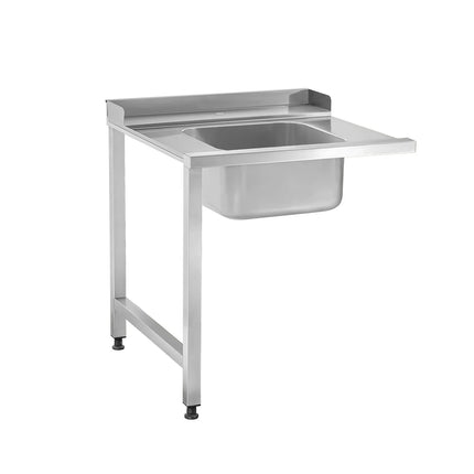 GGM Gastro Commercial Dishwasher Inlet Table with sink for Pass-Through Dishwashers - 1200mm - Mounted left - with 1 bowl - for DSOZ445N