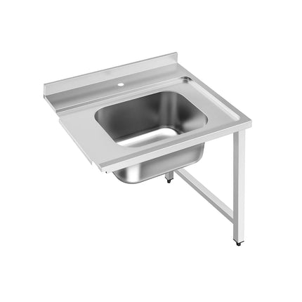 GGM Gastro Commercial Dishwasher Inlet Table with sink for Pass-Through Dishwashers - 800mm - Right Hand - for DSHI1080WD