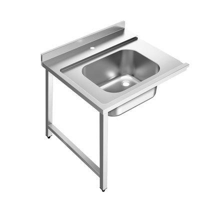 GGM Gastro Commercial Dishwasher Inlet Table with sink for Pass-Through Dishwashers - 800mm - Left Hand - for DSHI1080WD