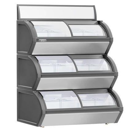 GGM Gastro Commercial Display Chest Freezer (Glass Surround) - 1200x900mm - 420 L - With 6 Sliding Glass Lids - 3 separate cooling levels - For UK