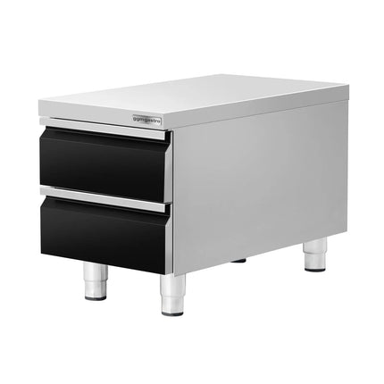 GGM Gastro Commercial Drawer Cabinet - Black Titanium - with 2 Drawers - 400x620mm