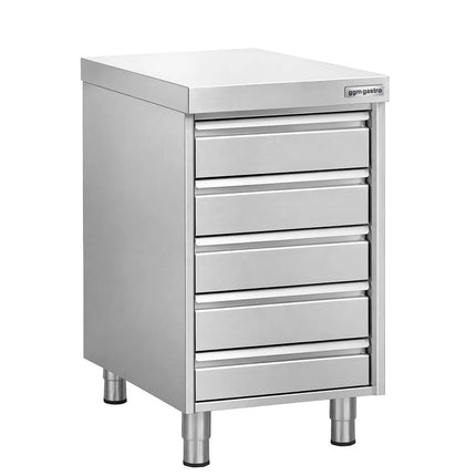 GGM Gastro Commercial Drawer Cabinet - Stainless Steel - with 5 Drawers - 500x700mm
