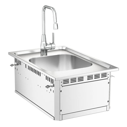 GGM Gastro Commercial Drop-in Hand Wash Sink – Stainless Steel – with tap - Hot & Cold Water Connection