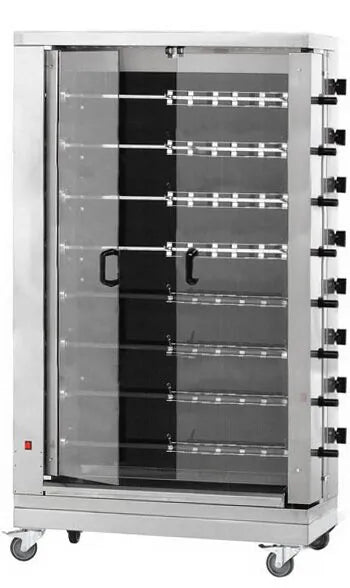 GGM Gastro Commercial Electric Chicken Rotisserie Oven - Glass-Ceramic - 38.4kW - with 8 Skewers for up to 48 chickens