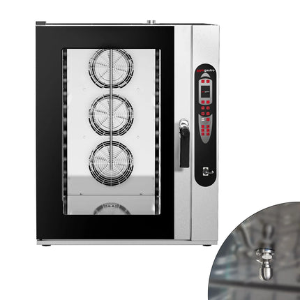 GGM Gastro Commercial Electric Combi Oven - Digital Controls - 10x GN 2/1 or 20x GN 1/1 - incl. Automatic washing system, Wi‑Fi & USB, Hand shower, Core temperature probe, Direct steam injection