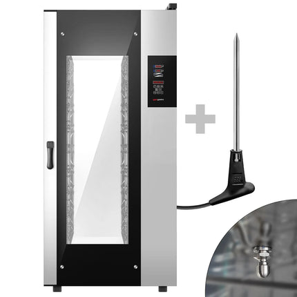 GGM Gastro Commercial Electric Combi Oven - Digital Controls - 20x GN 1/1 or 10x GN 2/1 - incl. Automatic washing system, Core temperature probe, HACCP monitoring & USB