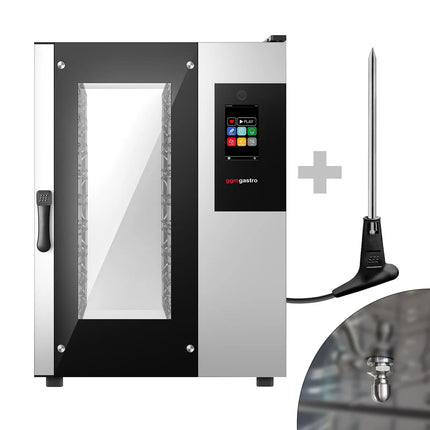 GGM Gastro Commercial Electric Combi Oven - Touchscreen Controls - 10x GN 1/1 - incl. Automatic washing system, Core temperature probe, HACCP monitoring, USB