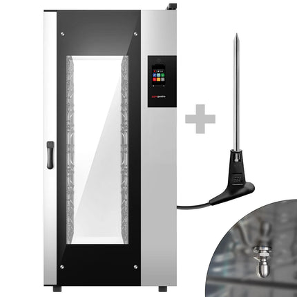 GGM Gastro Commercial Electric Combi Oven - Touchscreen Controls - 20x GN 1/1 or 10x GN 2/1 - incl. Automatic washing system, Core temperature probe, HACCP monitoring, Wi‑Fi & USB
