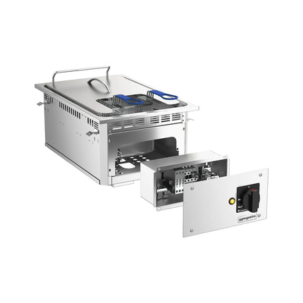 GGM Gastro Commercial Electric Drop-in Fryer – 13 L – 12 kW - with drain tap