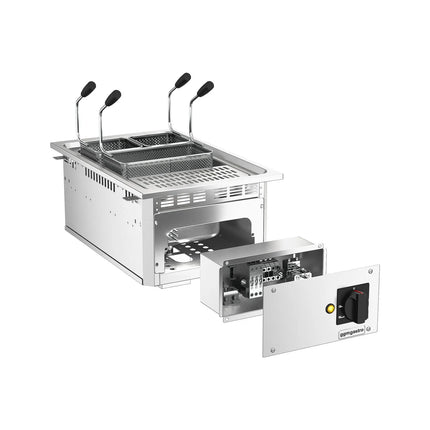 GGM Gastro Commercial Electric Drop-in Pasta Cooker – 13 L – 7.5 kW - with drain tap - incl. 3 Baskets