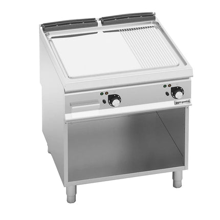 GGM Gastro Commercial Electric Griddle - 13.2kW - Smooth/Ribbed Plate (half & half) - on Stand