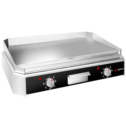 GGM Gastro Commercial Electric Griddle - 5.0kW - Smooth/Ribbed Plate (half & half) - Cooking area: 790x445mm