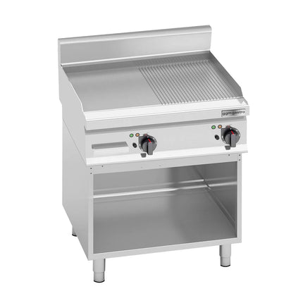 GGM Gastro Commercial Electric Griddle - 8.0kW - Smooth/Ribbed Plate (half & half) - Cooking area: 596x430mm - on Stand