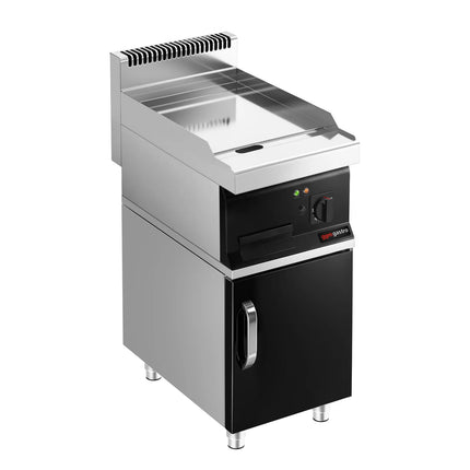 GGM Gastro Commercial Electric Griddle - with Hard Chrome Plate - 4.5kW - Smooth Plate - Cooking area: 395x535mm - with Cabinet Base - 1 Door