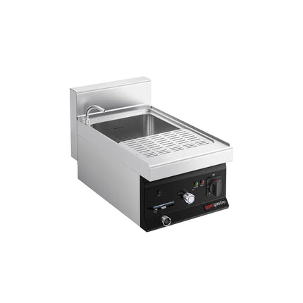 GGM Gastro Commercial Electric Pasta Cooker - Single Tank - Countertop - 26L - 6kW - with Drain Tap - 700mm Depth
