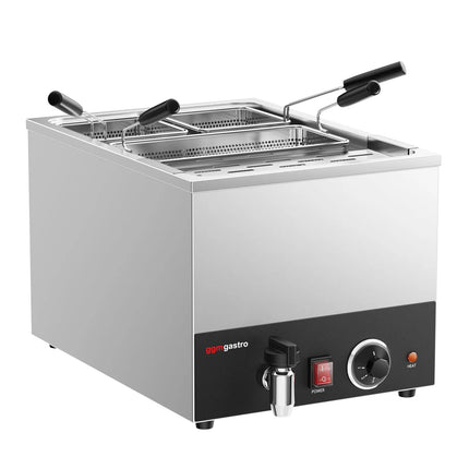 GGM Gastro Commercial Electric Pasta Cooker - Single Tank - Countertop - 40L - 3.2kW - with Drain Tap - with 3 Baskets