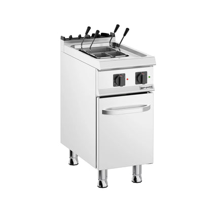 GGM Gastro Commercial Electric Pasta Cooker - Single Tank - Freestanding - 18L - 6kW - with Drain Tap - on Cupboard Base - 1-Door