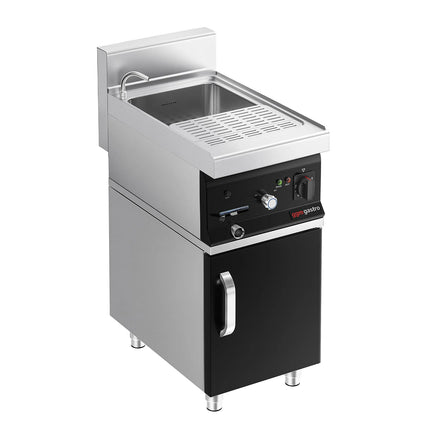 GGM Gastro Commercial Electric Pasta Cooker - Single Tank - Freestanding - 26L - 6kW - with Drain Tap - on Cupboard Base - 1-Door