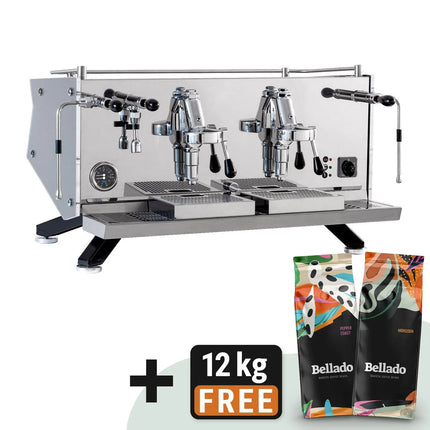 GGM Gastro Commercial Espresso Machine "Suprema" - 2 Group - Manual - Pre-infusion System & 2 Steam Wands