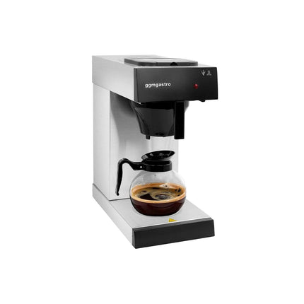 GGM Gastro Commercial Filter Coffee Machine - 1.8L - 1.4 kW - with manual fill & 2 hot plates - incl. 1 glass jug