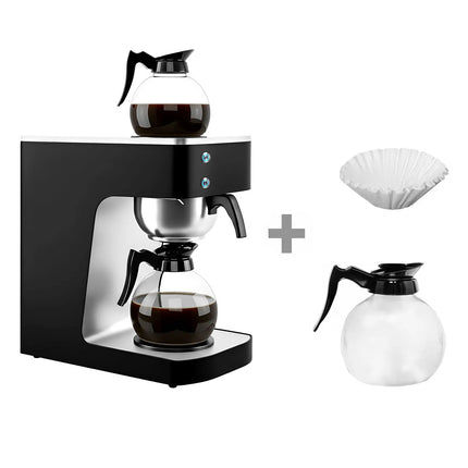 GGM Gastro Commercial Filter Coffee Machine - 1.8L - 2.0 kW - with manual fill & 2 hot plates - incl. 2 glass jugs