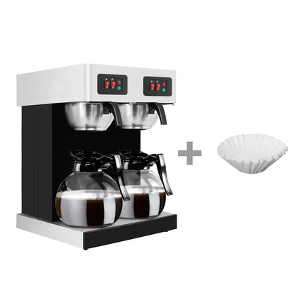 GGM Gastro Commercial Filter Coffee Machine - 2x 1.8L - 4.04 kW - with manual fill - incl. 2 glass jugs