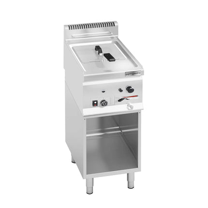 GGM Gastro Commercial Free Standing Gas Fryer - 8 litres - 6.6kW - with drain tap - incl. base frame