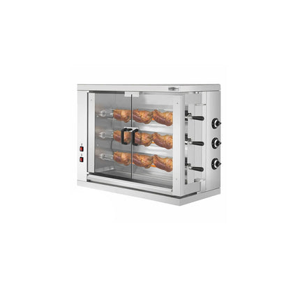 GGM Gastro Commercial Gas Chicken Rotisserie Oven - 19.4kW - with 3 Skewers for up to 18 chickens