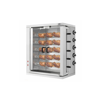 GGM Gastro Commercial Gas Chicken Rotisserie Oven - 32.33kW - with 5 Skewers for up to 30 chickens