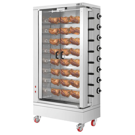 GGM Gastro Commercial Gas Chicken Rotisserie Oven - 51.73kW - with 8 Skewers for up to 48 chickens