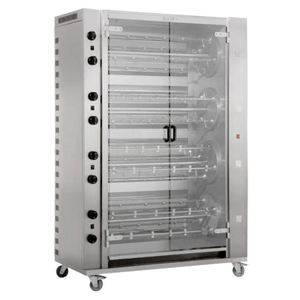 GGM Gastro Commercial Gas Chicken Rotisserie Oven - 74.4kW - with 16 Skewers for up to 96 chickens