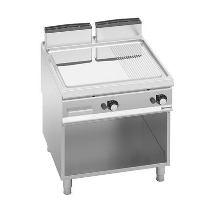 GGM Gastro Commercial Gas Griddle - 20.0kW - Smooth/Ribbed Plate (half & half) - on Stand
