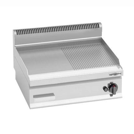 GGM Gastro Commercial Gas Griddle - 8.0kW - Smooth/Ribbed Plate (half & half) - Cooking area: 596x430mm
