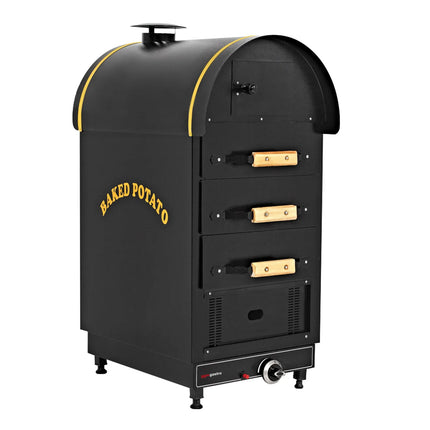 GGM Gastro Commercial Gas Jacket Potato Oven - Manual Controls - 4.9kW - 500x1200x700mm - with 3 drawers