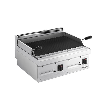 GGM Gastro Commercial Gas Lava Rock Chargrill MARIO 700 Series - 800mm - Countertop - Tilting Grill Grid - 700mm Deep - 14kW
