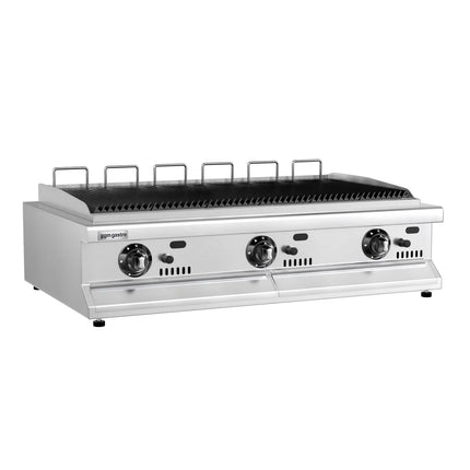 GGM Gastro Commercial Gas Water Grill - 15.6kW - Countertop - Cast-Iron Cooking Grids - 730mm Deep - 6 Grill Grids