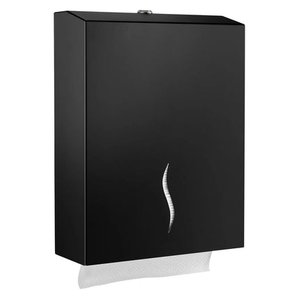 GGM Gastro Commercial Hand Towel Dispenser - holds up to 400 towels - Stainless Steel - Black